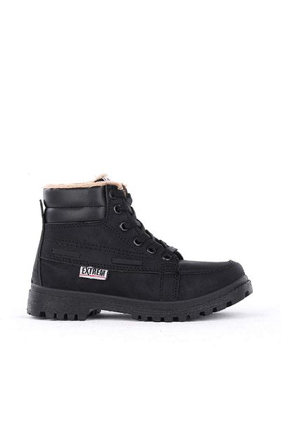 Extrem Μπότες Unisex Μαύρες Μάλλινες Μπότες με φερμουάρ
