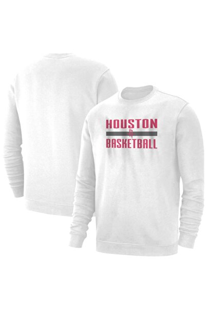 usateamfans Мъжка бяла баскетболна блуза Houston Basic