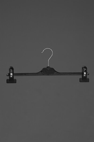 Modern Raf Siyah Mandallı Askı 30'lu Paket