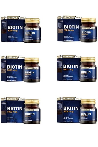 Nutraxin Bıotın 30 Tablets - Adults Food Supplement, 6 Pieces