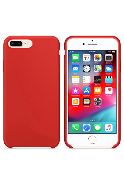 Microsonic Iphone 8 Plus Kılıf Liquid Lansman Silikon Kırmızı