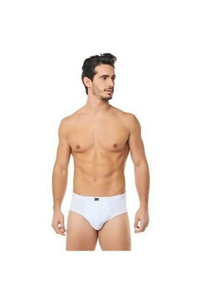 Tutku Men's White Cotton Texture 6-Pack Briefs