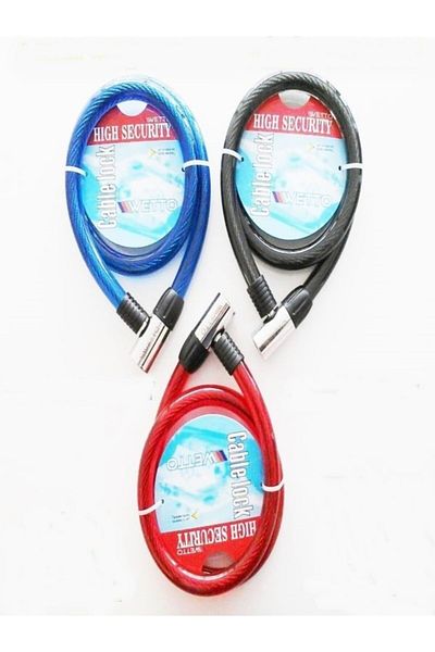 Wetto Iron Head!18*100 cm Steel Bicycle Lock with 2 Keys