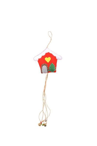 ÇIRPAN EV Ornament pentru ușă din pâslă roșie 17x15cm