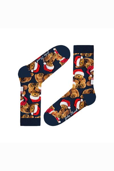 John Frank Kadın Kırmızı Fun Socks Uzun Çorap