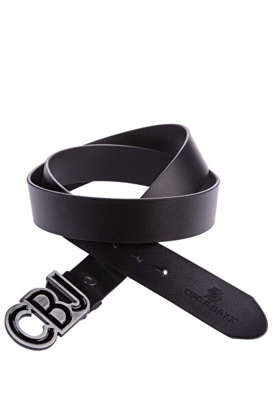 Generic Brand Cg161 Cbj Logo Buckle Black Men's Leather Belt