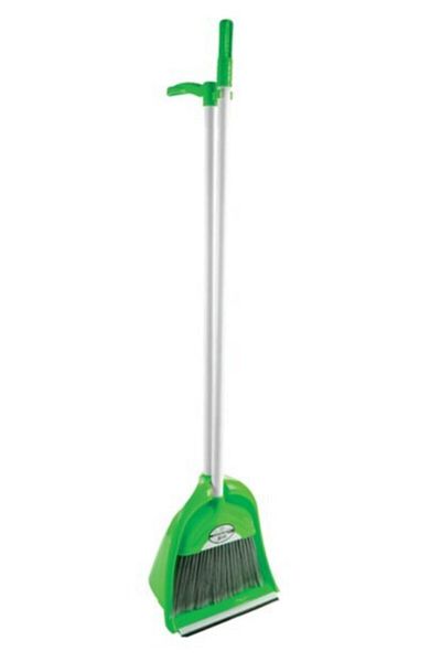 Üçtem Plastik Dustpan with Chamber and Broom (green)