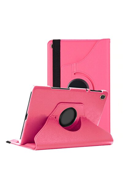 Microsonic Samsung Galaxy Tab S5e 10.5'' T720 Kılıf 360 Rotating Stand Deri Koyu Pembe