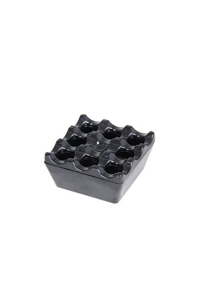 Zicco 9X9X4.5 cm Black Polycarbonate Windbreaker Ashtray