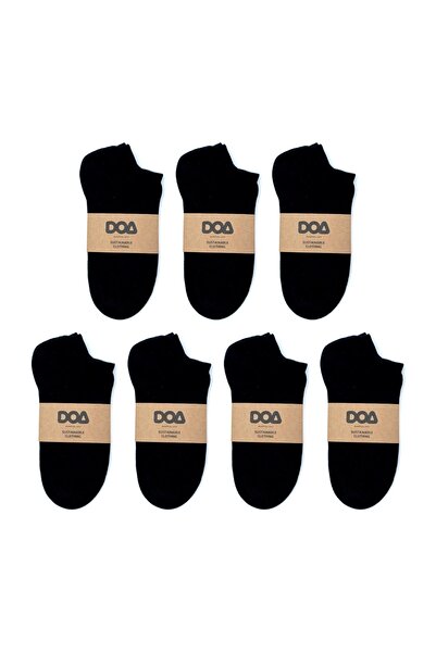 doashop Doa Organic Cotton Cotton Rich Booties Socks - Pack of 7 / Black