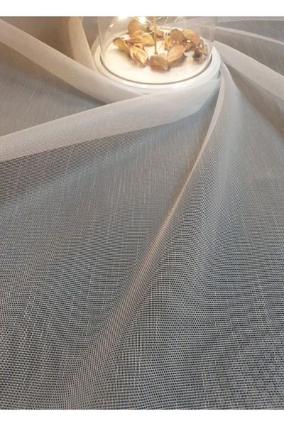 De'Vor Linen Tulle Curtain - White - Normal Pleat (1/2.5)