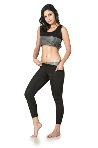 HOT POWER Set colanți termici și tricou negru pentru femei