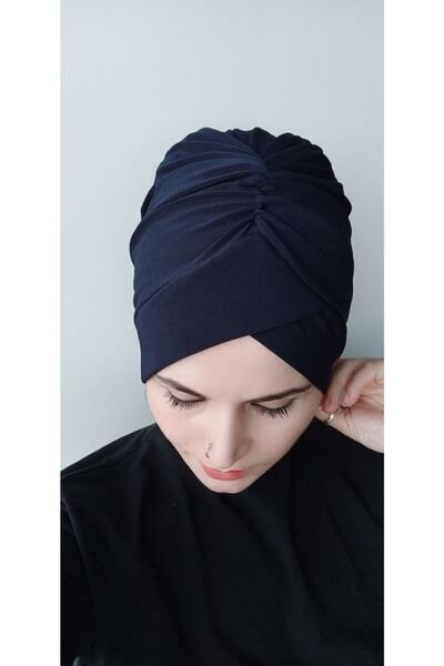 BAV Butik Ayvitrin Kadın Tesettür Çapraz Bone Lacivert