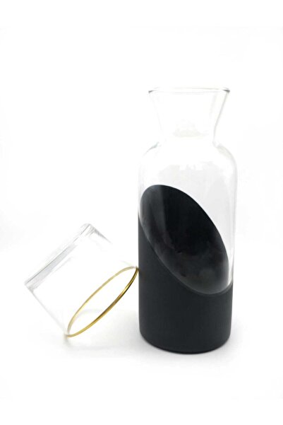 ÖzcamKristal Tek Kişilik Mat Siyah Renkli Başucu Sürahisi