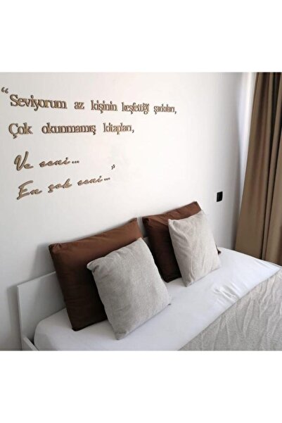 Yumak Dekor Grup Seviyorum... Ahşap Duvar Yazısı - Motto