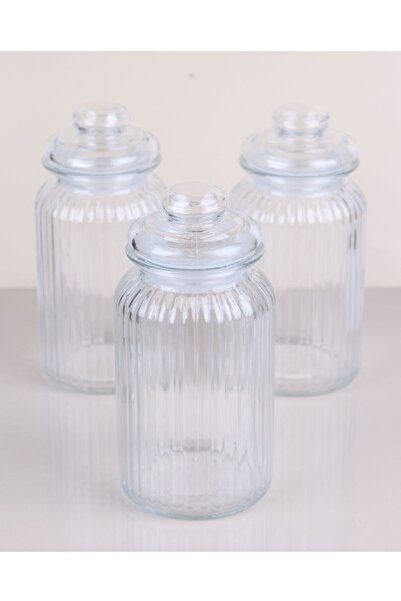 Fame Kıtchen Set of 3 Glass Jars with Vacuum Lid - 1400 ml