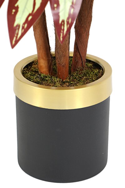 Yapay Çiçek Deposu Metal Saksıda 4 Gövdeli Yapay Ağaç 160 Cm Kiremit-yeşil