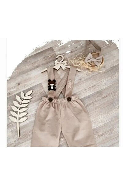 Feriatolye Ayıcık Konsepti Erkek Bebek Kışlık Bej Salopet