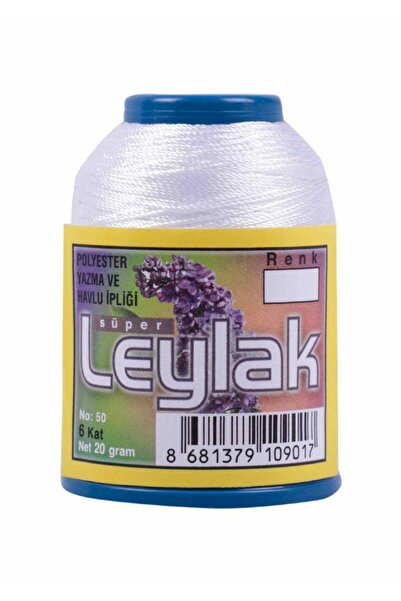 Leylak Polyester 20gr 5'li Yazma-oya-dantel-havlu Ipliği (KAR BEYAZ)