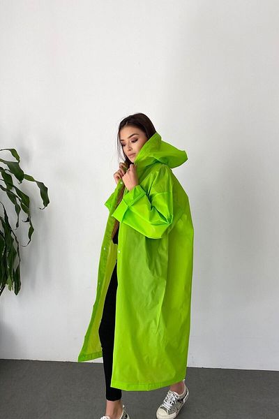 Butik Gardrop Γυναικείο Πράσινο Snap Λεπτομέρεια Διαφανές Αδιάβροχο