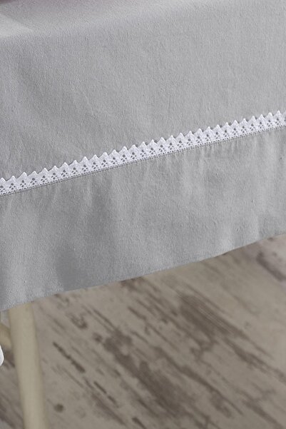 ÖDEL HOME Gray Buldan Fabric Intermediate Lace Tablecloth