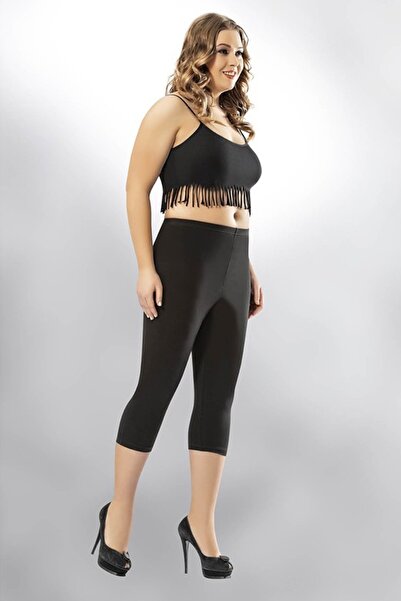 KOTA Sa likrom Crne sportske kapri helanke veće veličine - 4005