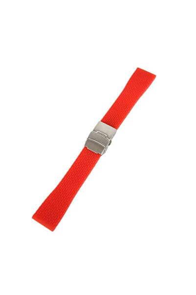 Ezgi Elektronik Kırmızı 1. Kalite Kauçuk Silikon Saat Kordonu 20mm Slikon Kay...
