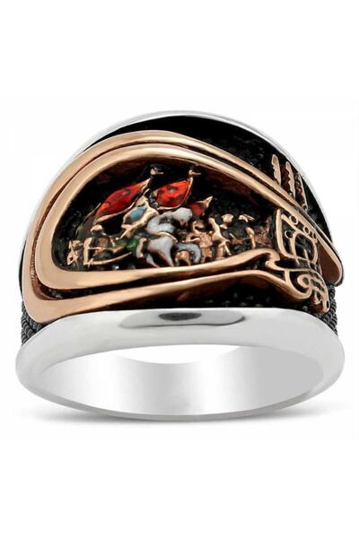 modasilvers 925 Ayar Gümüş Osmanlı Tuğralı Fetih 1453 Yüzüğü