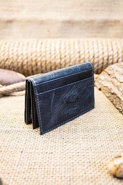 willpolo Γνήσιο δέρμα Crazy Leather Minimalist Μαύρη θήκη για κάρτες