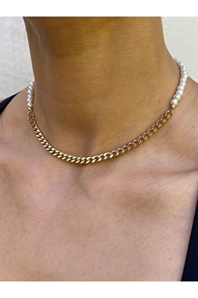 Ryden Women's Pearl Detailed Chain Necklace
