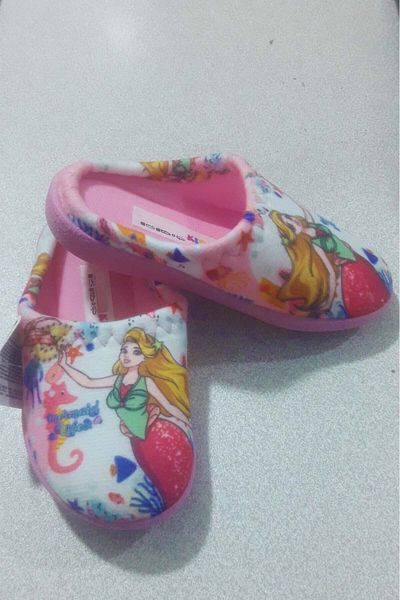 İnşirah Concept Pink Princess Girl's Winter House Slippers Mermaid Orthopedic Sole Slippers