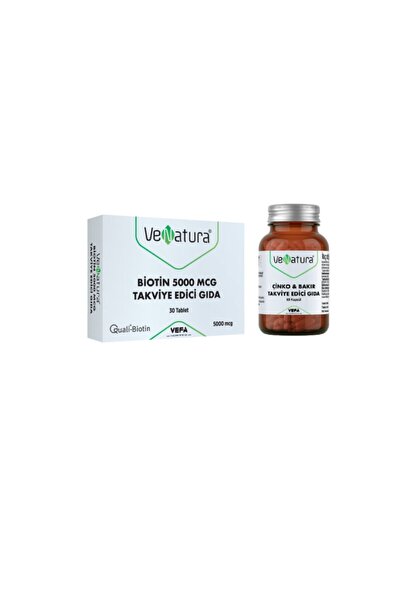 VeNatura Biotin 5000 Mcg 30 Tablet + Çinko 15mg & Bakır 1500 mg Takviye Edici...