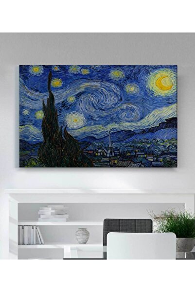 PrintiesPlus Vincent Van Gogh Yıldızlı Gece Kanvas Tablo