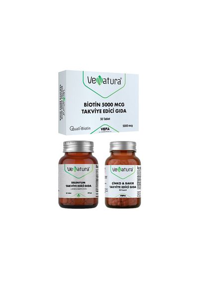 VeNatura Selenium and Biotin Supplement - 90 Tablets, Zinc 15 Mg, Copper 1500 Mg, 60 Capsules