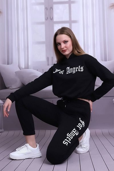 Deafox Σετ φόρμας στάμπας Μαύρο For Angels