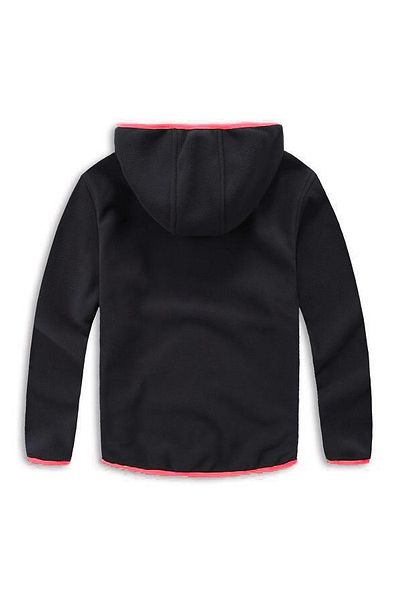 Armashine Girl's Hooded Zippered Fleece Sweatshirt Black fuchsia