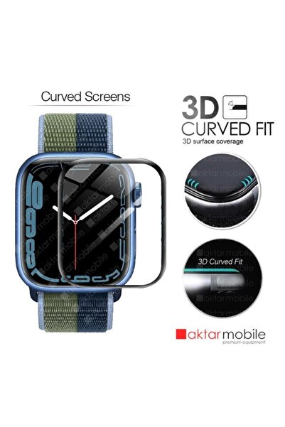 AktarMobile Watch 7 8 9 45 Mm Uyumlu Ekran Koruyucu 3d Tam Kapatan Kavisli Pp...