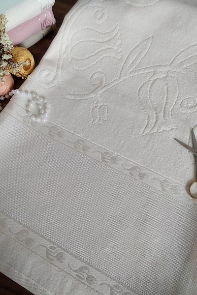 Şelale Etamin 2-pack 50x90 Jacquard Κρέμα ζωγραφικής σταυροβελονιάς χωρίς κρόσσια