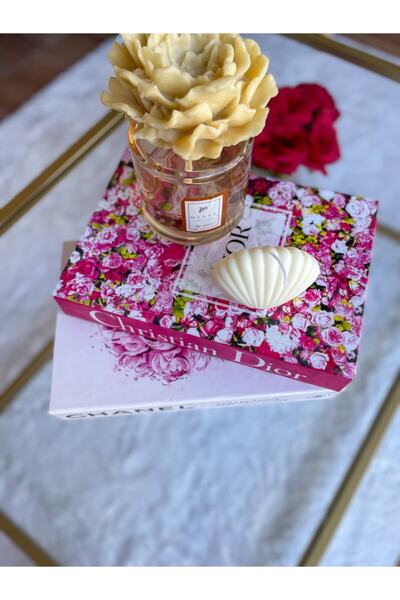 irayhomedecor 2'li Dior Çiçek Parfüm Dekoratif Kitap Kutu