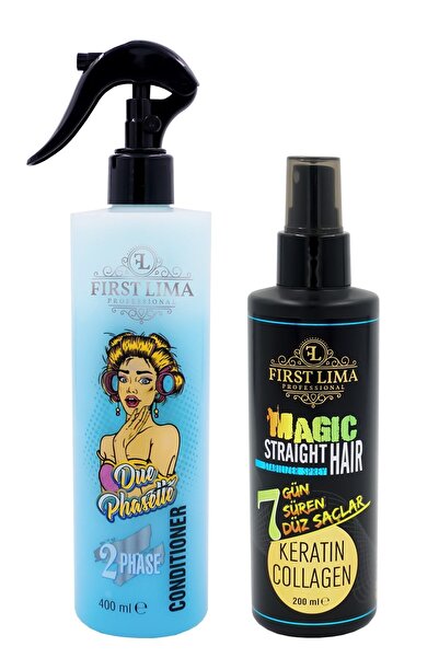 First Lima Professional 7 Güne Kadar Kalıcı Saç Düzleştirici Keratin Sprey Ve Argan Yağlı Saç Açıcı Sprey