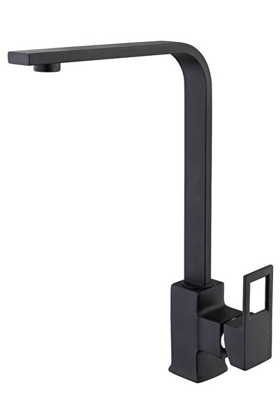 Vilas صنبور حوض المطبخ المربع للغاية باللون الأسود الكروم من دالاس