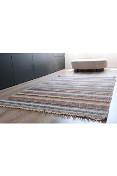 RUGSMODERN Alr Terra 3208 Double Sided Fringed Brown Rug