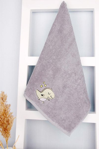 Baveno 100% Cotton 50x90 Gray Embroidered Hand / Face Towel