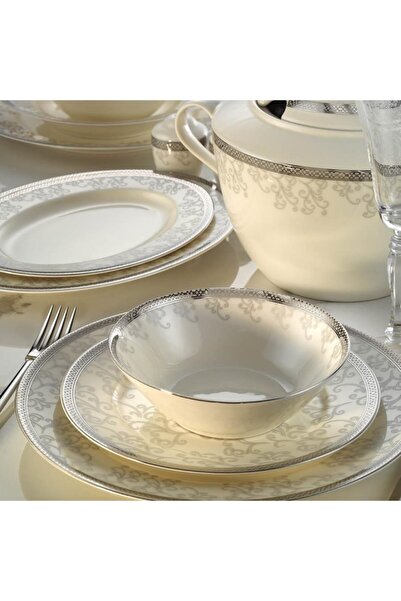 Kütahya Porselen Kütahya Porsleen Bone Kalipso 62 Parça 1140420/platin Dekor ...