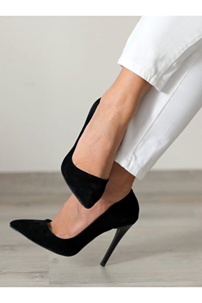 Ayakkabı Podyumum "stiletto" Siyah Süet - Yüksek Ince Topuk Kadın Ayakkabısı
