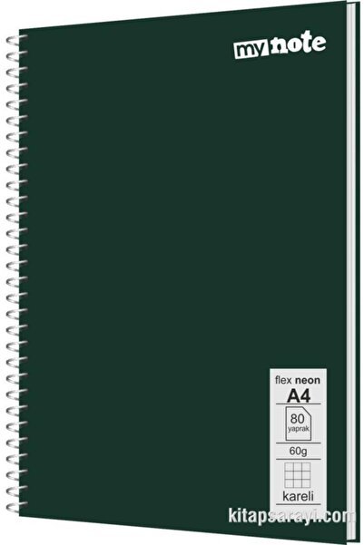 Mynote My Note Flex Neon A4 80 Yaprak Pp Kapak Spiralli Kareli Defter