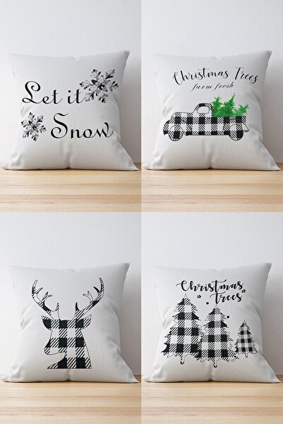 Nish & Royal Set de 4 huse de perne și perne din piele întoarsă cu design spe...