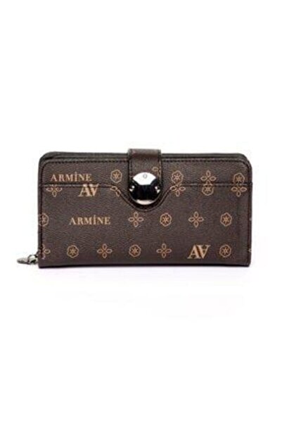Armine Kadın C04 Kahverengi Baskılı Cüzdan