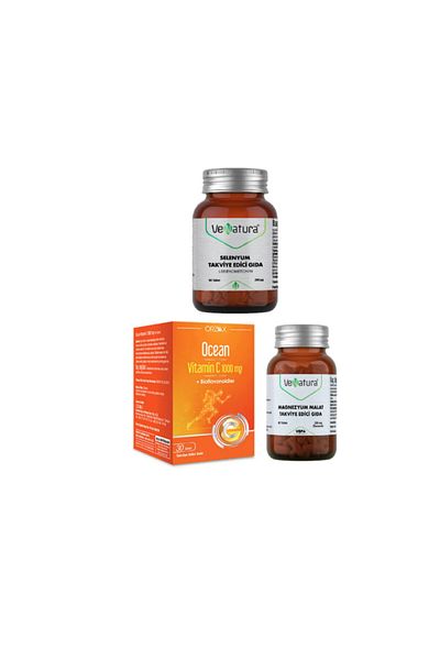 VeNatura Selenium Supplement 90 Tablets + Vitamin C 30 T.+ Magnesium Malat 60 Tablets