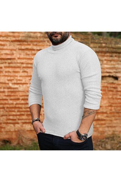 EMKA GİYİM Men's Slim Fit Turtleneck Knitwear Sweater